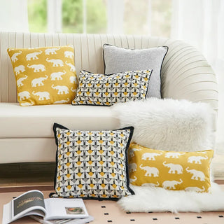 zimmer cushion covers geometric elephant pattern handmade pillowcase zipper lifestyle view