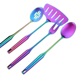 stainless steel cooking set durable rainbow kitchenware tools foresta metallum front view
