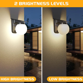 Art Deco Solar Light – Energy Efficient LED Garden Lighting Fixture | Weather Resistant Wall Sconce