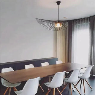 Straw Hat LED Chandelier – Modern Pendant Light | Elegant Dining Room Lighting