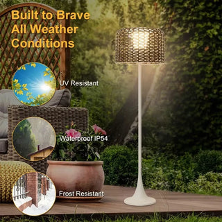 Woven Metal Garden Lamp – Outdoor Solar Lights | Braided Metal Lamp by Lumavera