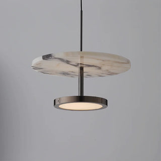 Natural Stone Pendant Light – Black LED Adjustable Hanging Light Bedroom