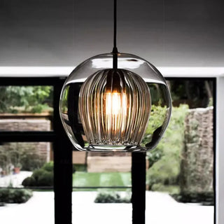 Painted Glass Pendant Light – Elegant Beehive Pendant Lamp with LED Lighting