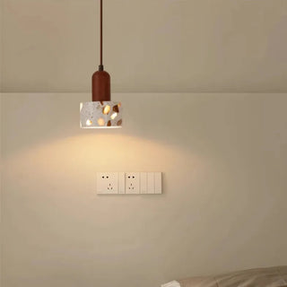 LED Pendant Light – Modern Pendant Lamp with Travertine Stone Shade | Warm Ambient Lighting