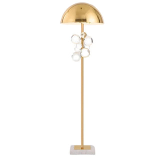 Floral dome floor lamp – modern marble base brass LED lighting