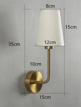 Indoor Wall Sconce – Linen Lampshade Light with Gold Metal Frame | Lumavera Lighting