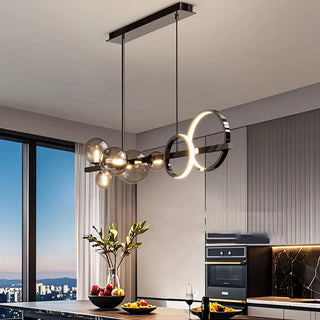 Contemporary Pendant Light – Alloy Cord Suspension Lamp with Remote Control
