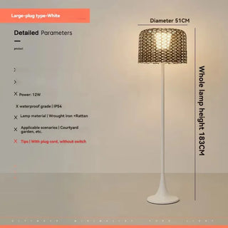 Woven Metal Garden Lamp – Outdoor Solar Lights | Braided Metal Lamp by Lumavera