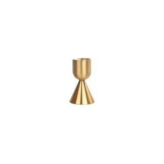 gold candlestick holders capri italy metal candle holders small medium large side view