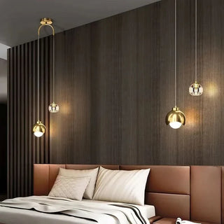Pendant Light Nordic Design – Soft Ambiance Lighting with Golden Clip & Aluminium Globe
