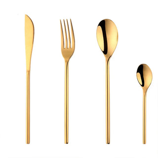 designer cutlery set stainless steel luxury dining utensils eco-friendly flatware side view