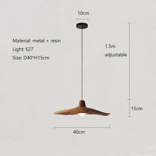 Resin Pendant Light – Wabi-Sabi Wood-Look Pendant with Adjustable Cable