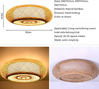 Bamboo Ceiling Light – Eco Friendly Kids Bedroom Lamp with Warm Ambient Lighting