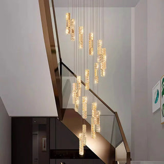Lustre Moderne en Cristal – Suspension Élégante pour Salon avec Éclairage LED Intégré