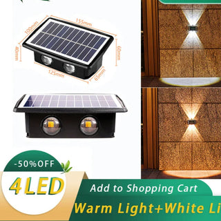 Solar Wall Light – Dimmable Outdoor Solar Lamp | Brushed Nickel Finish LED Garden Lighting