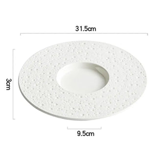 ceramic dining plate earthworks handcrafted porcelain dinnerware elegant tableware set display view