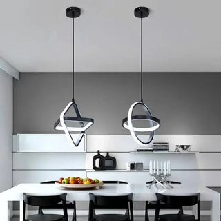 Modern Pendant Lamp – LED Pendant Light with Polished Steel Finish for Dining Room