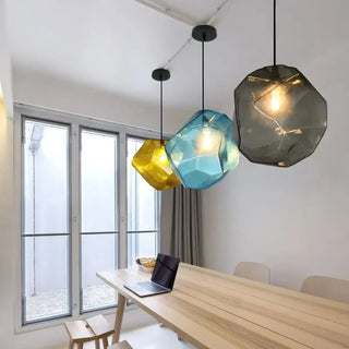 Stone Pendant Light – Colorful LED Pendant Lamp with G4 Bulbs | Energy Saving Design