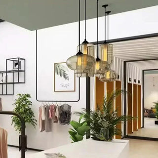 Amber Glass Pendant Lamp – Nordic Pendant Light With Warm Ambient Lighting