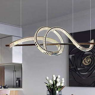 Modern Crystal Chandelier – Elegant Brushed Steel Fixture for Living Room Lighting