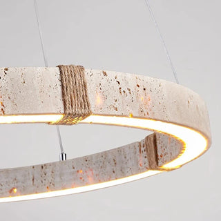 Stone Steel Chandelier – Contemporary Dining Room Lighting | Dimmable LED Fixture