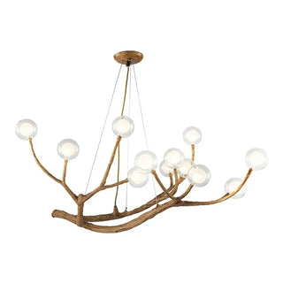 Modern Amber Chandelier – Multi-Head LED Lighting with Gold Finish