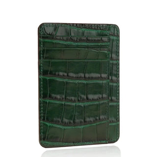 crocodile leather wallet haven slim card holder airtag custom engraving overview
