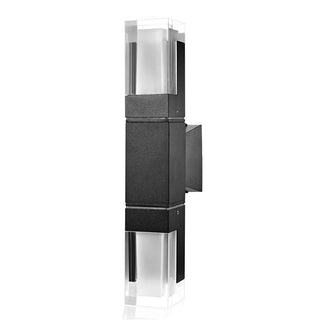 Outdoor Wall Sconce - Black Acrylic Column Light | Weather-Resistant LED Fixture