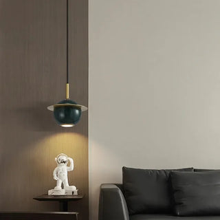 Copper Pendant Light – Minimalist Polished Copper Finish LED Bedroom Lighting