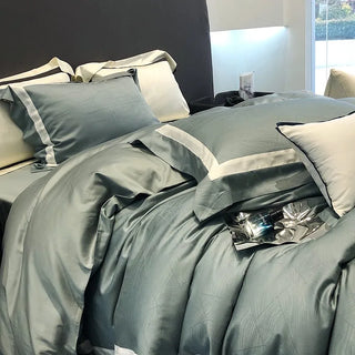 egyptian cotton duvet cover luxury bedding set serene escape tela nativa detail