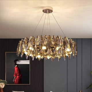 Crystal Pendant Light – Modern Dimmable Lamp with Remote Control for Living Room