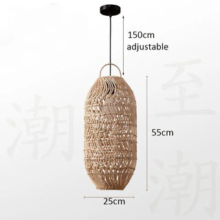 Rattan Pendant Light – Bamboo Woven Lamp with Eco Friendly LED Lighting
