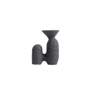 ceramic vase handcrafted italian artisan charcoal black modern minimalist design lifestyle view