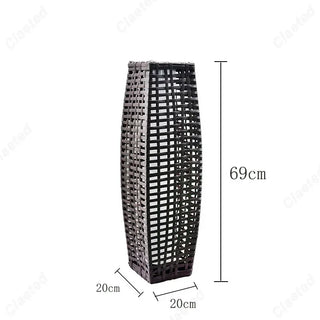 Solar Outdoor Floor Lamp – Wireless Rattan Effect Garden Lantern by Lumavera Lighting