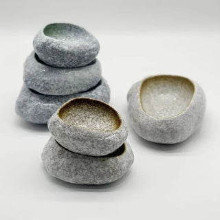 handcrafted ceramic bowl earthworks japanese natural stone porcelain dining set detail