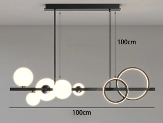 Contemporary Pendant Light – Alloy Cord Suspension Lamp with Remote Control