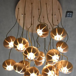 Wooden Pendant Light – Floral Hanging Lamp | Elegant Room Lighting by Lumavera