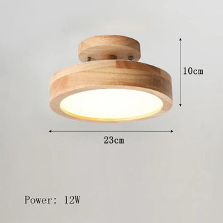 Nordic Wooden Ceiling Light – Scandinavian LED Surface Mount Lamp with Warm Wood Finish