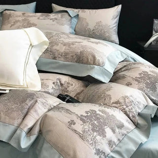 egyptian cotton bedding luxury 1000tc cotton bedding set mallorca design side view