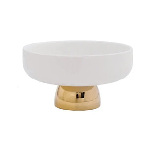 luxury ceramic bowl earthworks handcrafted french high footed porcelain fruit dish front view