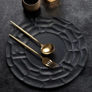 luxury ceramic plates earthworks handcrafted porcelain dinnerware elegant tableware set side view