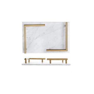 gold marble tray earthworks elegant handcrafted stone storage dish gold border front view