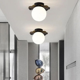 Golden Ceiling Light - Elegant Lotus Leaf Design Warm LED Lighting Fixture