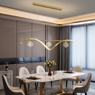 Minimalist Chandelier – Modern Pendant Light With Clear Glass & Iron Fixture
