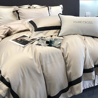 egyptian cotton duvet cover luxury bedding set 4 piece queen bedding angle view