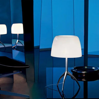 Colored Glass Desk Lamp – Modern Tripod LED Reading Lamp with Iron Frame
