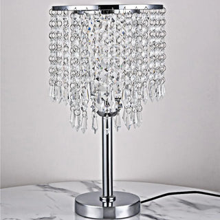 Crystalline Table Lamp – Elegant Modern Crystal Lamp with Chrome Base