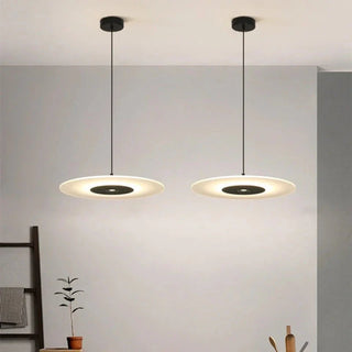 Modern Pendant Lamp – Acrylic Aluminum Disc Light | LED Dual Source, Warm Neutral Cool