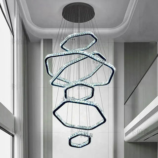 Modern Crystal Chandelier | Adjustable LED Lighting - Elegant Living Room Fixture