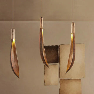 Wooden Pendant Light – Bamboo Hanging Lamp With Adjustable Cord | Wabi-Sabi Lighting